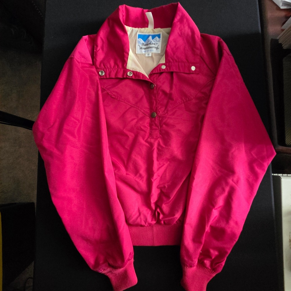 Vintage Powderhorn Mountaineering Girls Pink Ski Jacket Made in USA Size 12